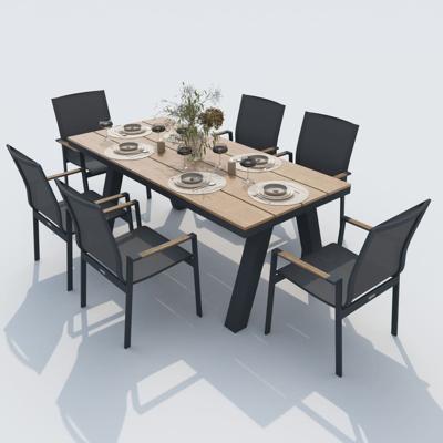 Обеденная группа IDEAL PATIO Обеденная группа MIRRA SOLA каркас карбон / стол поливуд 180 / текстилен серый арт. MRR.2016918