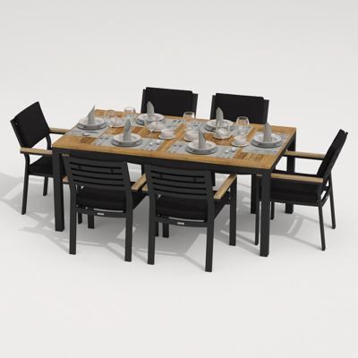 Обеденная группа IDEAL PATIO Обеденная группа TELLA  BONTA каркас карбон / стол тик 180 / ткань черная арт. TLL.2011618