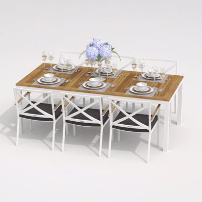 Обеденная группа IDEAL PATIO Обеденная группа TELLA  FESTA  каркас белый / стол тик 220 / ткань антрацит арт. TLL.2024522