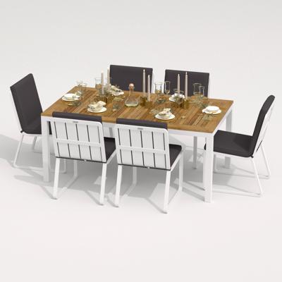 Обеденная группа IDEAL PATIO Обеденная группа ТЕЛЛА  ГИРА  каркас белый / стол тик 180 / ткань антрацит арт. TLL.2023518