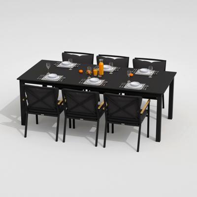 Обеденная группа IDEAL PATIO Обеденная группа  ДОЛЛА ФЕСТА плюс каркас карбон / стол алюминий 220 / ткань антрацит арт. DLL.2015522
