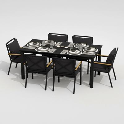 Обеденная группа IDEAL PATIO Обеденная группа  ДОЛЛА ФЕСТА плюс каркас карбон / стол алюминий 180 / ткань антрацит арт. DLL.2015518