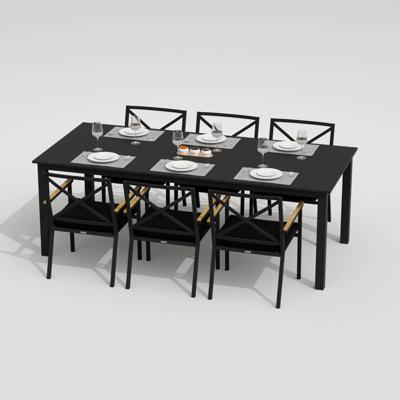 Обеденная группа IDEAL PATIO Обеденная группа ДОЛЛА ФЕСТА каркас карбон / стол алюминий 220 / ткань черная арт. DLL.2014622