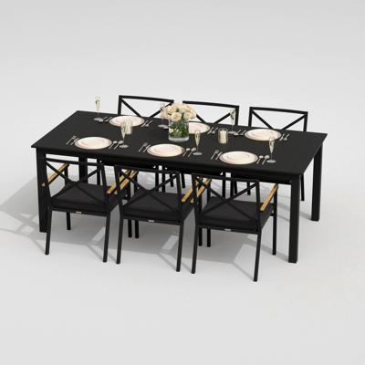 Обеденная группа IDEAL PATIO Обеденная группа ДОЛЛА ФЕСТА каркас карбон / стол алюминий 220 / ткань антрацит арт. DLL.2014522