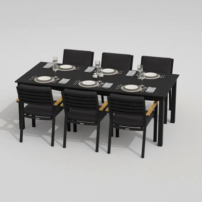 Обеденная группа IDEAL PATIO Обеденная группа ДОЛЛА БОНТА каркас карбон / стол алюминий 220 / ткань антрацит арт. DLL.2011522