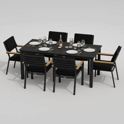 Обеденная группа IDEAL PATIO Обеденная группа ДОЛЛА БОНТА каркас карбон / стол алюминий 180 / ткань черная арт. DLL.2011618