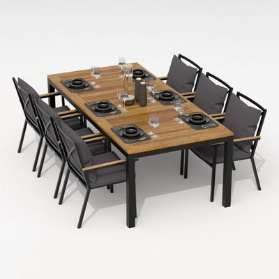 Обеденная группа IDEAL PATIO Обеденная группа  ТЕЛЛА ФЕСТА плюс каркас карбон / стол тик 200 / ткань антрацит арт. TLL.2015520
