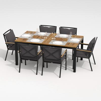 Обеденная группа IDEAL PATIO Обеденная группа  ТЕЛЛА ФЕСТА плюс каркас карбон / стол тик 180 / ткань антрацит арт. TLL.2015518