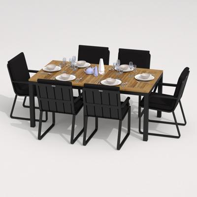 Обеденная группа IDEAL PATIO Обеденная группа ТЕЛЛА  АЛЬБА  каркас карбон / стол тик 180 / ткань черная арт. TLL.2012618