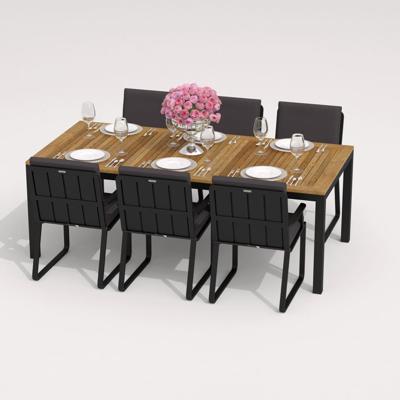Обеденная группа IDEAL PATIO Обеденная группа ТЕЛЛА  АЛЬБА  каркас карбон / стол тик 200 / ткань антрацит арт. TLL.2012520