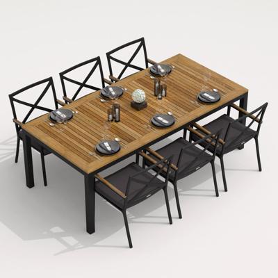 Обеденная группа IDEAL PATIO Обеденная группа ТЕЛЛА ФЕСТА каркас карбон / стол тик 220 / ткань антрацит арт. TLL.2014522