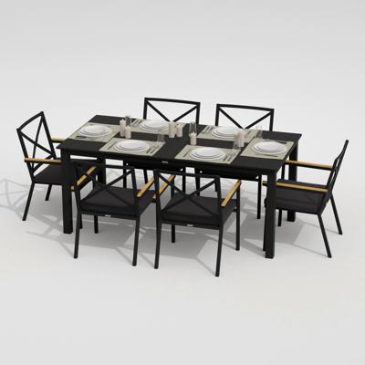 Обеденная группа IDEAL PATIO Обеденная группа ДОЛЛА ФЕСТА каркас карбон / стол алюминий 180 / ткань антрацит арт. DLL.2014518
