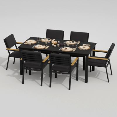 Обеденная группа IDEAL PATIO Обеденная группа ДОЛЛА БОНТА каркас карбон / стол алюминий 180 / ткань антрацит арт. DLL.2011518