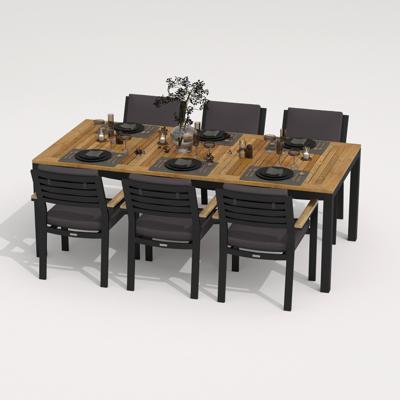 Обеденная группа IDEAL PATIO Обеденная группа ТЕЛЛА БОНТА каркас карбон / стол тик 220 / ткань антрацит арт. TLL.2011522
