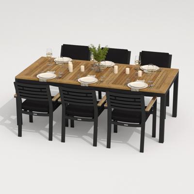 Обеденная группа IDEAL PATIO Обеденная группа ТЕЛЛА БОНТА каркас карбон / стол тик 220 / ткань черная арт. TLL.2011622