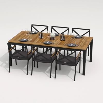 Обеденная группа IDEAL PATIO Обеденная группа ТЕЛЛА  ФЕСТА  каркас карбон / стол тик 200 / ткань антрацит арт. TLL.2014520