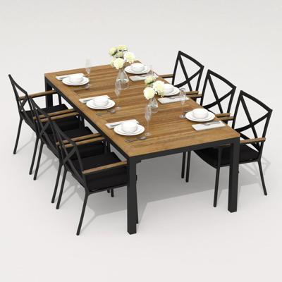 Обеденная группа IDEAL PATIO Обеденная группа ТЕЛЛА  ФЕСТА  каркас карбон / стол тик 220 / ткань черная арт. TLL.2014622