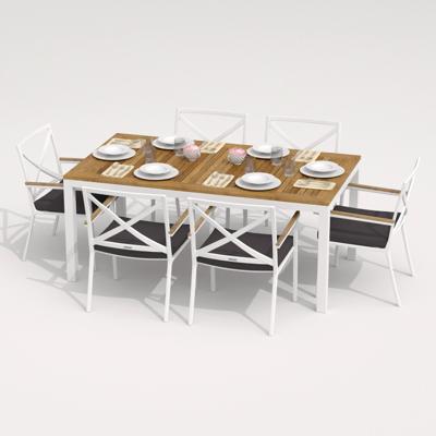 Обеденная группа IDEAL PATIO Обеденная группа ТЕЛЛА  ФЕСТА  каркас белый / стол тик 180 / ткань антрацит арт. TLL.2024518