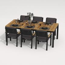Обеденная группа IDEAL PATIO Обеденная группа TELLA BONTA каркас карбон / стол тик 220 / ткань антрацит арт. TLL.2011522