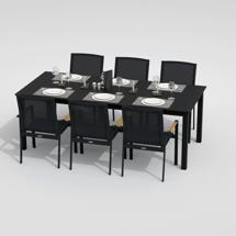 Обеденная группа IDEAL PATIO Обеденная группа DOLLA SOLA каркас карбон / стол алюминий 220 / текстилен серый арт. DLL.2016922