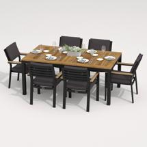 Обеденная группа IDEAL PATIO Обеденная группа TELLA  BONTA каркас карбон / стол тик 180 / ткань антрацит арт. TLL.2011518