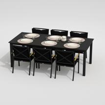 Обеденная группа IDEAL PATIO Обеденная группа  ДОЛЛА ФЕСТА плюс каркас карбон / стол алюминий 220 / ткань черная арт. DLL.2015622
