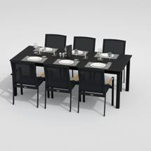 Обеденная группа IDEAL PATIO Обеденная группа ДОЛЛА СОЛА каркас карбон / стол алюминий 220 / текстилен серый арт. DLL.2016922