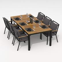 Обеденная группа IDEAL PATIO Обеденная группа  ТЕЛЛА ФЕСТА плюс каркас карбон / стол тик 200 / ткань антрацит арт. TLL.2015520