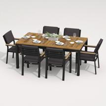 Обеденная группа IDEAL PATIO Обеденная группа ТЕЛЛА  БОНТА каркас карбон / стол тик 180 / ткань антрацит арт. TLL.2011518