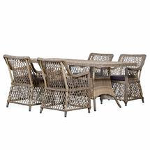 Обеденная группа RATTAN WOOD YH-C1619W YH-T4028D Комплект обеденный (4 кресла, 1 стол) MONTREUX (МОНТРЁ) / SAINT-MARTIN (СЕН-МАРТЕН),   из искусственного ротанга, пшеничный меланж арт. 219671