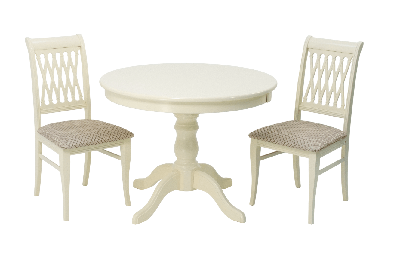 Обеденная группа ZiP-mebel Обеденная группа Брамос К 100 слоновая кость со стульями Рич слоновая кость ромб бежевый арт. F001001S00X2R001401S12