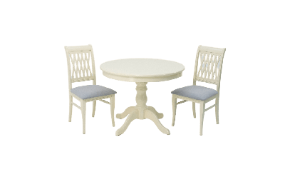 Обеденная группа ZiP-mebel Обеденная группа Брамос К 100 слоновая кость со стульями Рич слоновая кость серый арт. F001001S00X2R001400S01