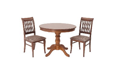 Обеденная группа ZiP-mebel Обеденная группа Брамос К 100 орех со стульями Рич орех ромб коричневый арт. F001002W00X2R001404W14