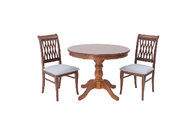 Обеденная группа ZiP-mebel Обеденная группа Брамос К 100 орех со стульями Рич орех серый арт. F001002W00X2R001400W01