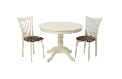 Обеденная группа ZiP-mebel Обеденная группа Брамос К 100 слоновая кость со стульями Миранда слоновая кость ромб коричневый арт. F001001S00X2R001443S14