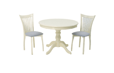 Обеденная группа ZiP-mebel Обеденная группа Брамос К 100 слоновая кость со стульями Миранда слоновая кость серый арт. F001001S00X2R001441S01