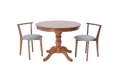 Обеденная группа ZiP-mebel Обеденная группа Брамос К 100 орех со стульями Франк орех серый арт. F001002W00X2R101706W01