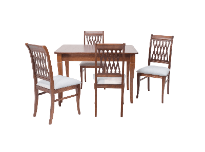 Обеденная группа ZiP-mebel Обеденная группа Моцарт 120 со стульями Рич/ серый, Орех арт. F514041W00X4R001402W01