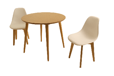 Обеденная группа ZiP-mebel Стол Монте К 100 натур со стульями Сашш натур белый арт. F004136N00X2R100774NAA