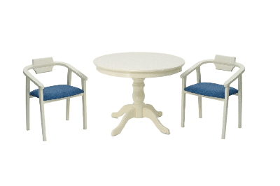 Обеденная группа ZiP-mebel Обеденная группа Брамос К 100 слоновая кость со стульями Челси слоновая кость синий арт. F001001S00X2Z011849S03