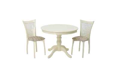 Обеденная группа ZiP-mebel Обеденная группа Брамос К 100 слоновая кость со стульями Миранда слоновая кость ромб бежевый арт. F001001S00X2R001443S12