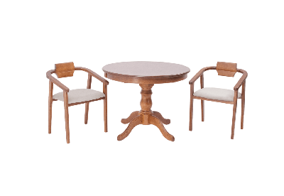 Обеденная группа ZiP-mebel Обеденная группа Брамос К 100 орех со стульями Челси орех бежевый арт. F001002W00X2Z011840W02