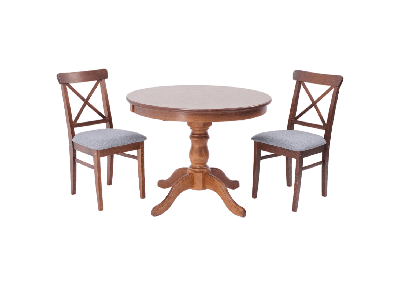 Обеденная группа ZiP-mebel Обеденная группа Брамос К 100 орех со стульями Ингольф орех серый арт. F001002W00X2R100742W01