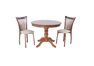 Обеденная группа ZiP-mebel Обеденная группа Брамос К 100 орех со стульями Миранда орех ромб бежевый арт. F001002W00X2R001442W12