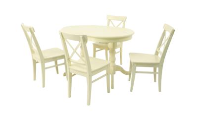 Обеденная группа ZiP-mebel Обеденная группа стол Бизе со стульями Ингольф,слоновая кость арт. F212020S00X4R100741S00