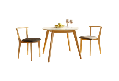 Обеденная группа ZiP-mebel Стол Arki К 90 натур/слоновая кость со стульями Франк ПМ натур/графит рогожка арт. F004091NUSX2R101712N08