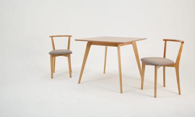 Обеденная группа ZiP-mebel Стол Arki М 90 натур со стульями Франк ПМ натур/гусиная лапка арт. F404099N00X2R101712N12