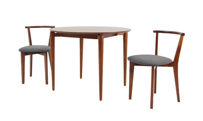 Обеденная группа ZiP-mebel Стол Pawook К 100 орех со стульями Франк ПМ орех/графит рогожка арт. F004182W00X2R101712W08