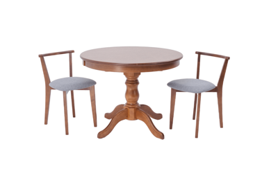 Обеденная группа ZiP-mebel Обеденная группа Брамос К 100 орех со стульями Франк орех серый арт. F001002W00X2R101706W01