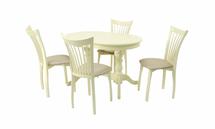 Обеденная группа ZiP-mebel Обеденная группа стол Бизе со стульями Миранда,слоновая кость, ромб бежевый арт. F212020S00X4R001443S12